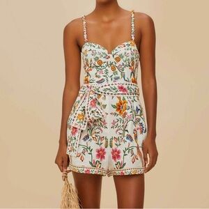 Off-White Delicate Forest Euroflax™ Premium Linen Romper